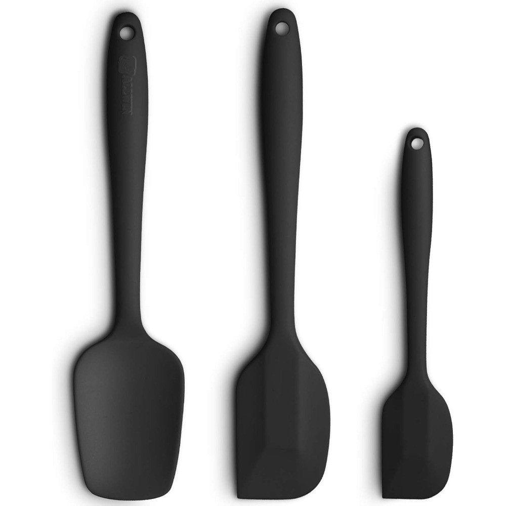 High Heat Resistant Silicone Spatula Set 3 Piece Non-Stick Rubber Cooking