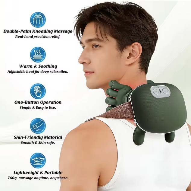 Bionic Neck Shoulder Massager Multifunctional 3-Level Cervical Heating Kneading