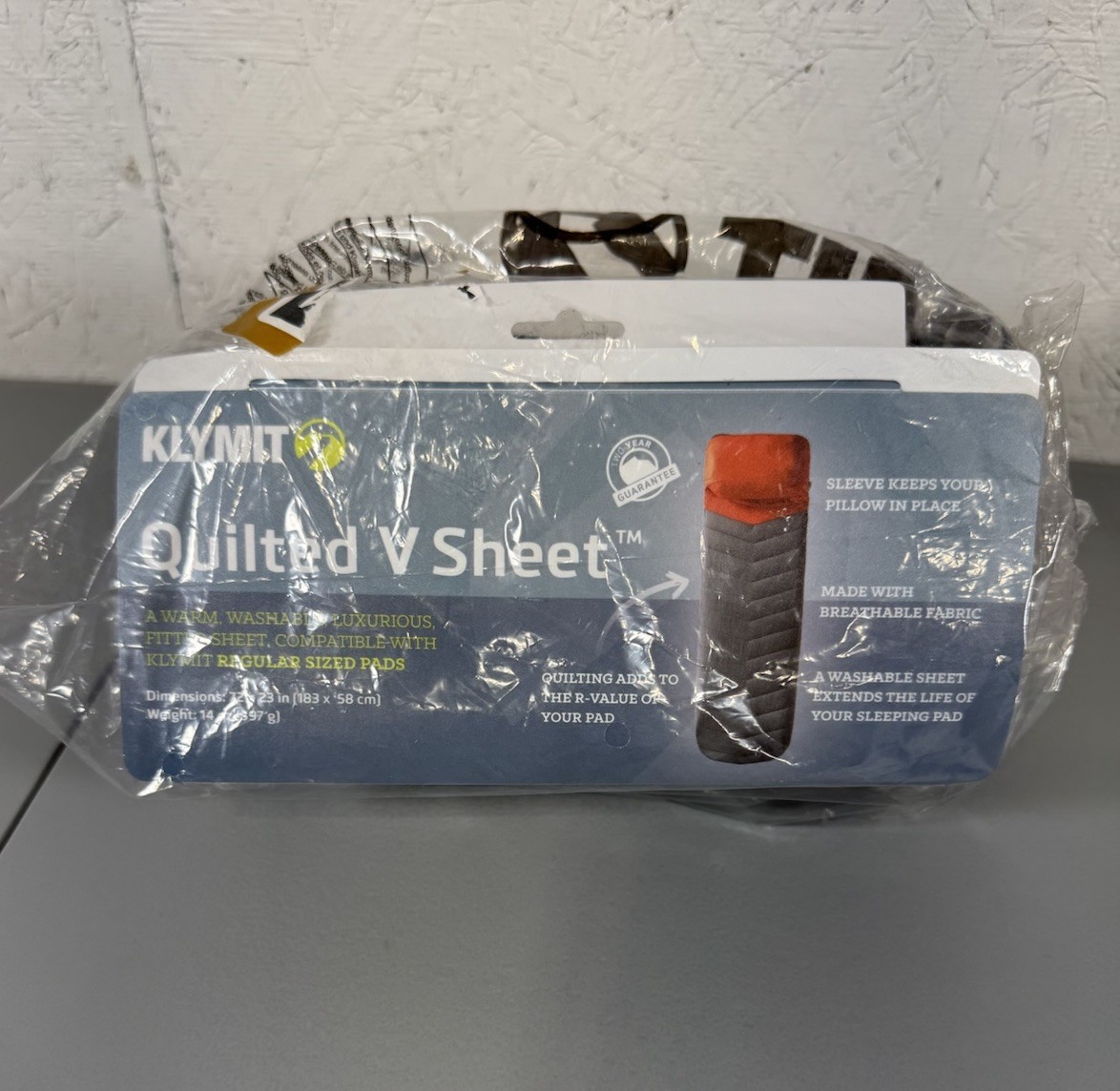 Klymit Quilted V Sheet Regular Size Sleeping Pad Sheet New