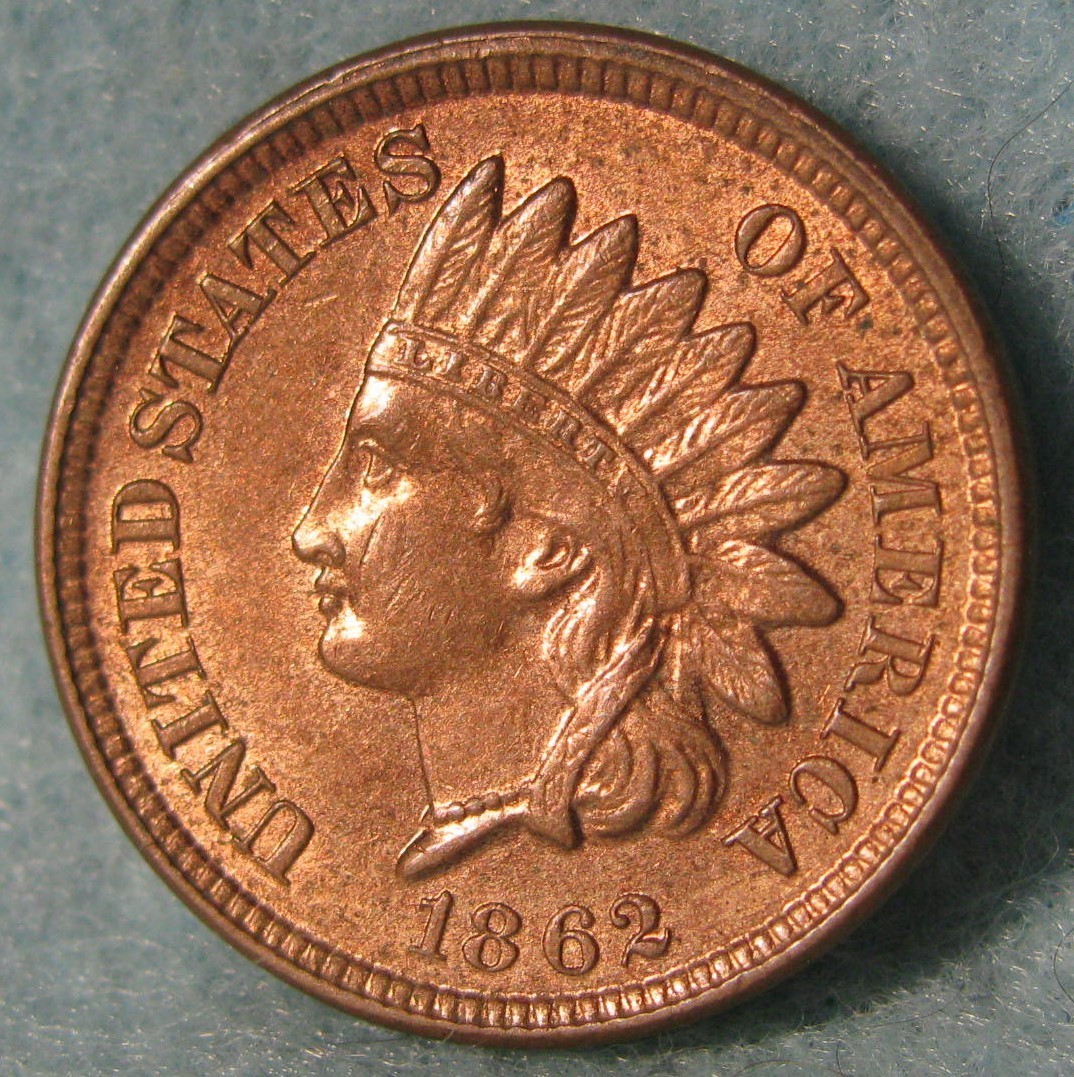 1862 Civil War Era Indian Head Penny Small Cent Uncirculated Old US Coin #569