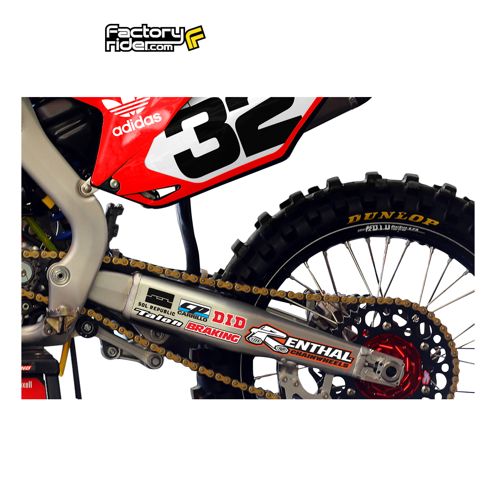 2002-2008 Honda CR 125-250 TLD Swing Arm dirt bike graphics by ENJOY MFG