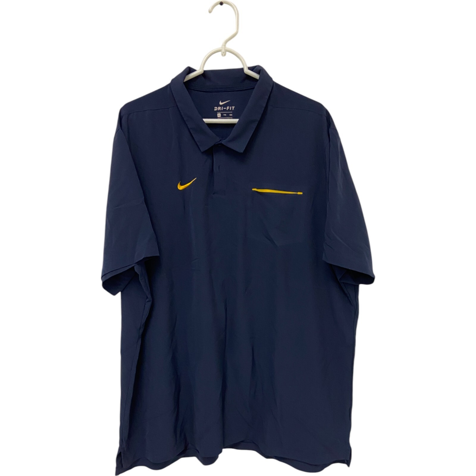Nike Dri Fit Golf Polo Shirt Mens Size 2XL Blue Logo Short Sleeve Collared