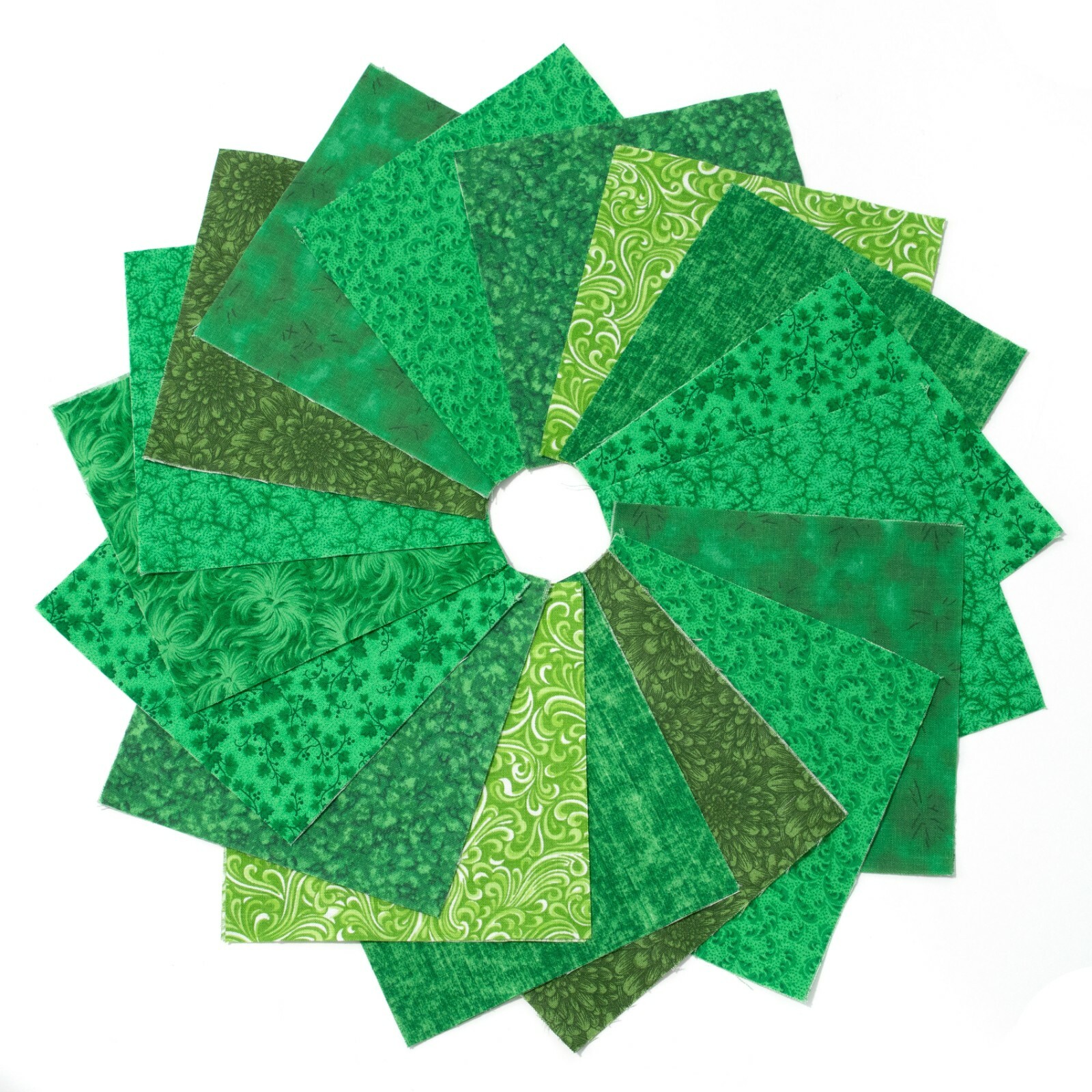 It's All Green 90-pc precut charm pack 5" squares 100% cotton fabric green quilt