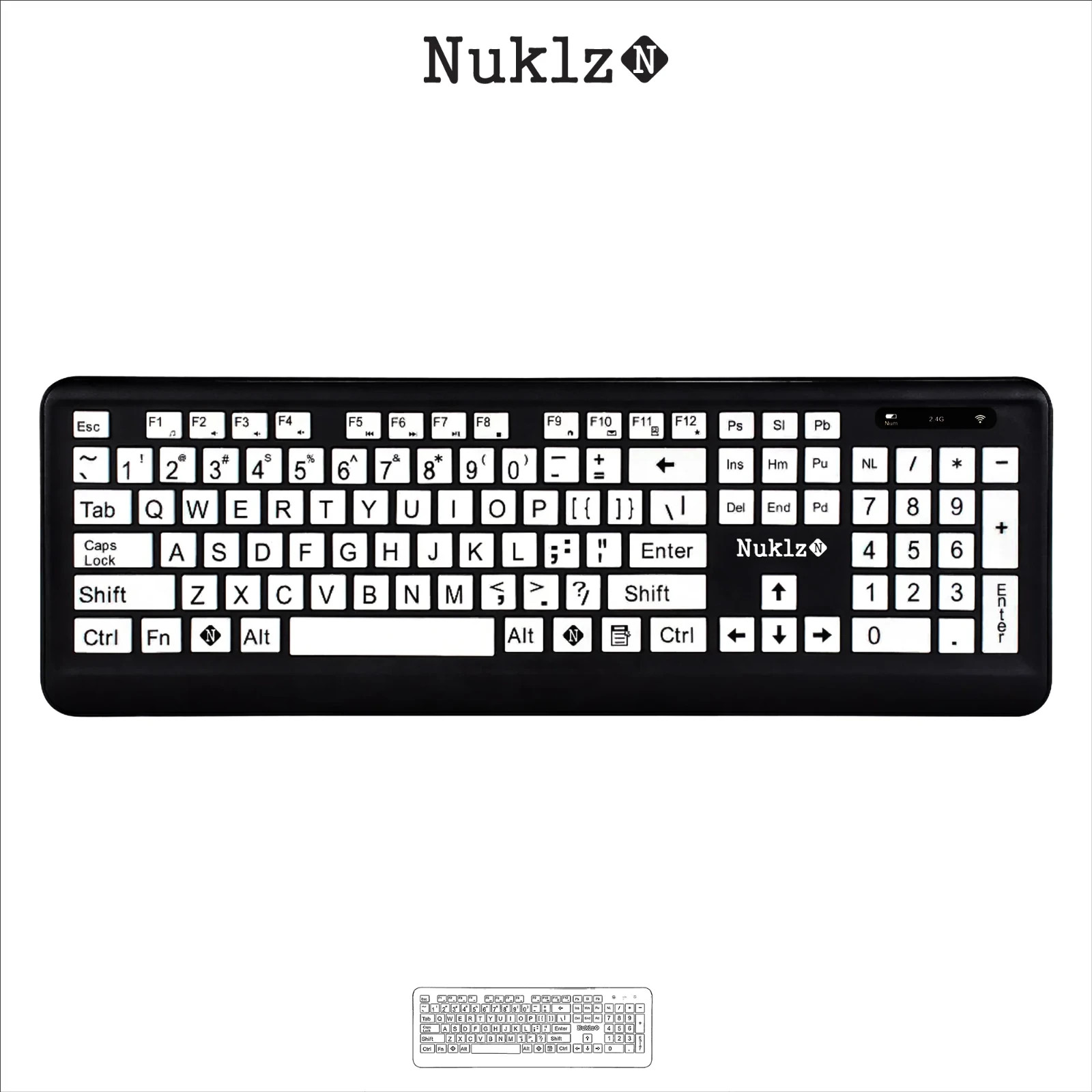 Large Print Keyboard For Low Vision People - USB Wireless High Contrast Keys
