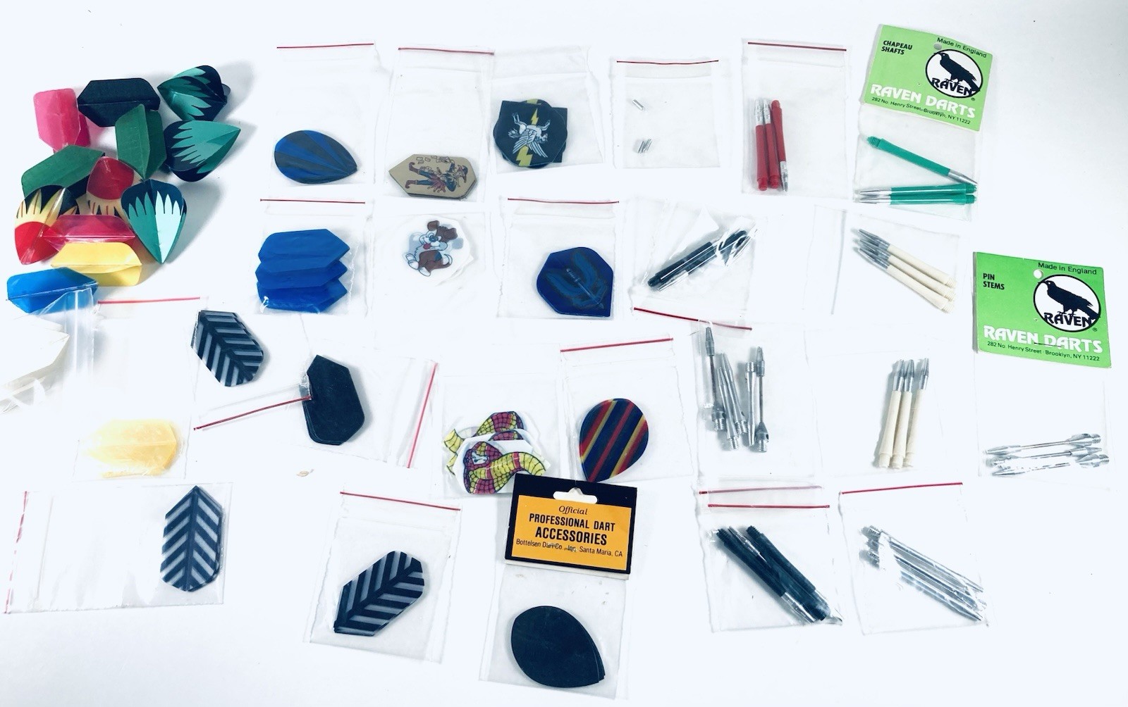 HUGE Lot Dart Parts Flights Chapeau Shafts Pin Stems Bottelson Raven Most NOS