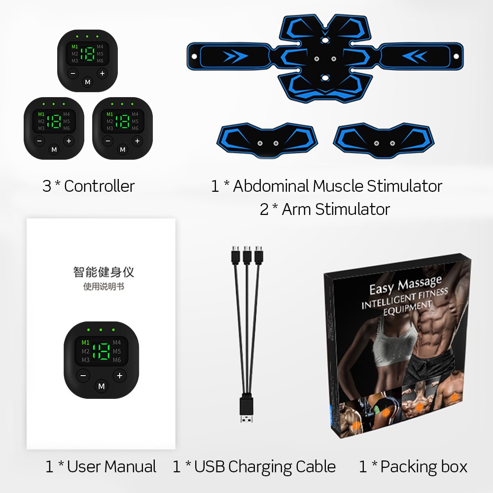 Ultimate EMS AB & Arms Muscle Simulator ABS Training Abdominal Trainer 8 Pad Set
