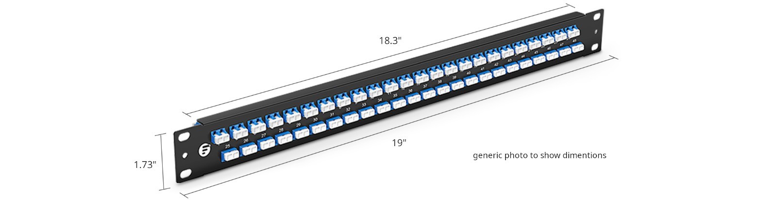 1U 19'' Fiber Adapter Panel, 96 Fibers OS2 Single Mode, 48 x LC UPC Duplex