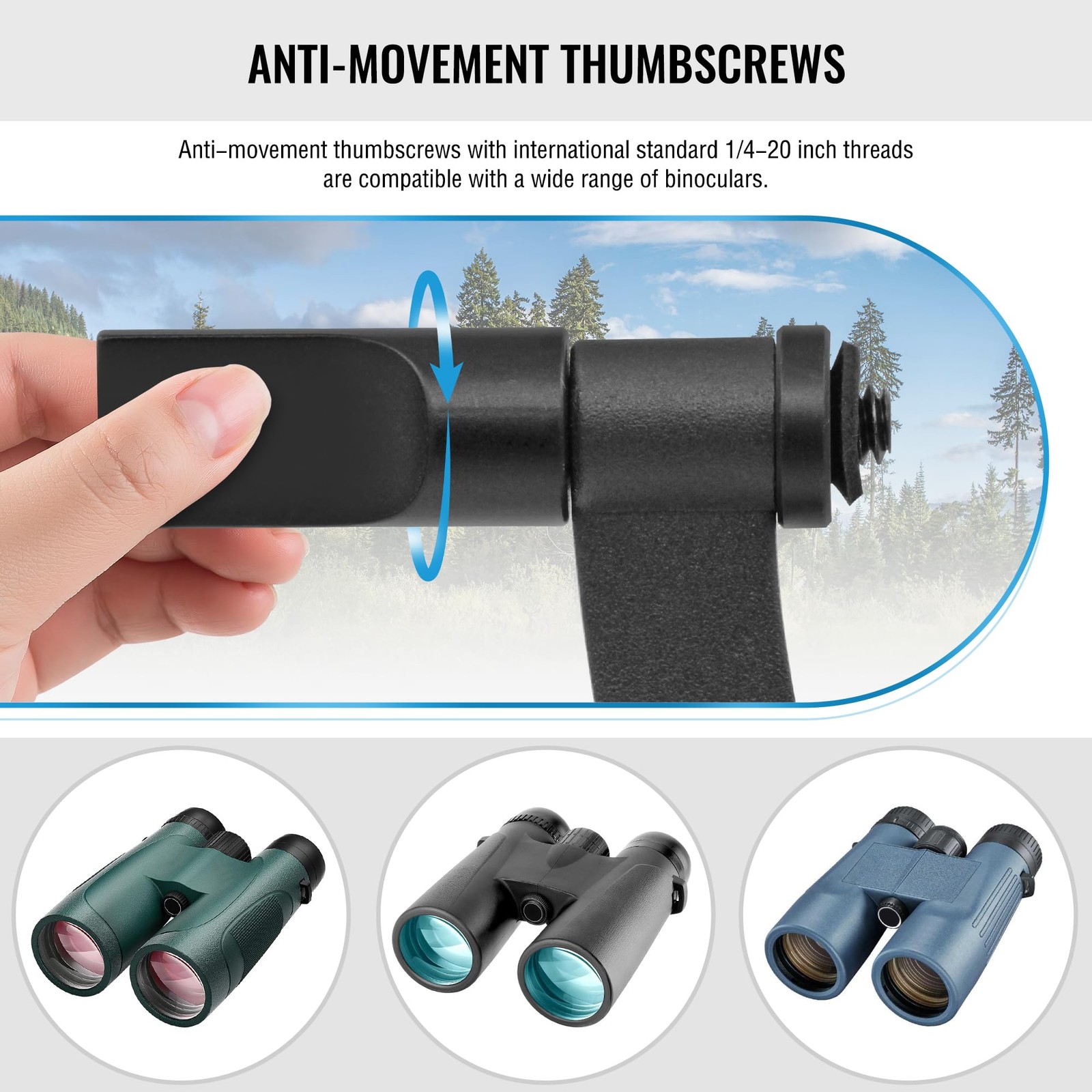 Alstar Binocular Tripod Adapter with Quick Release 1/4 Inch Threading Black