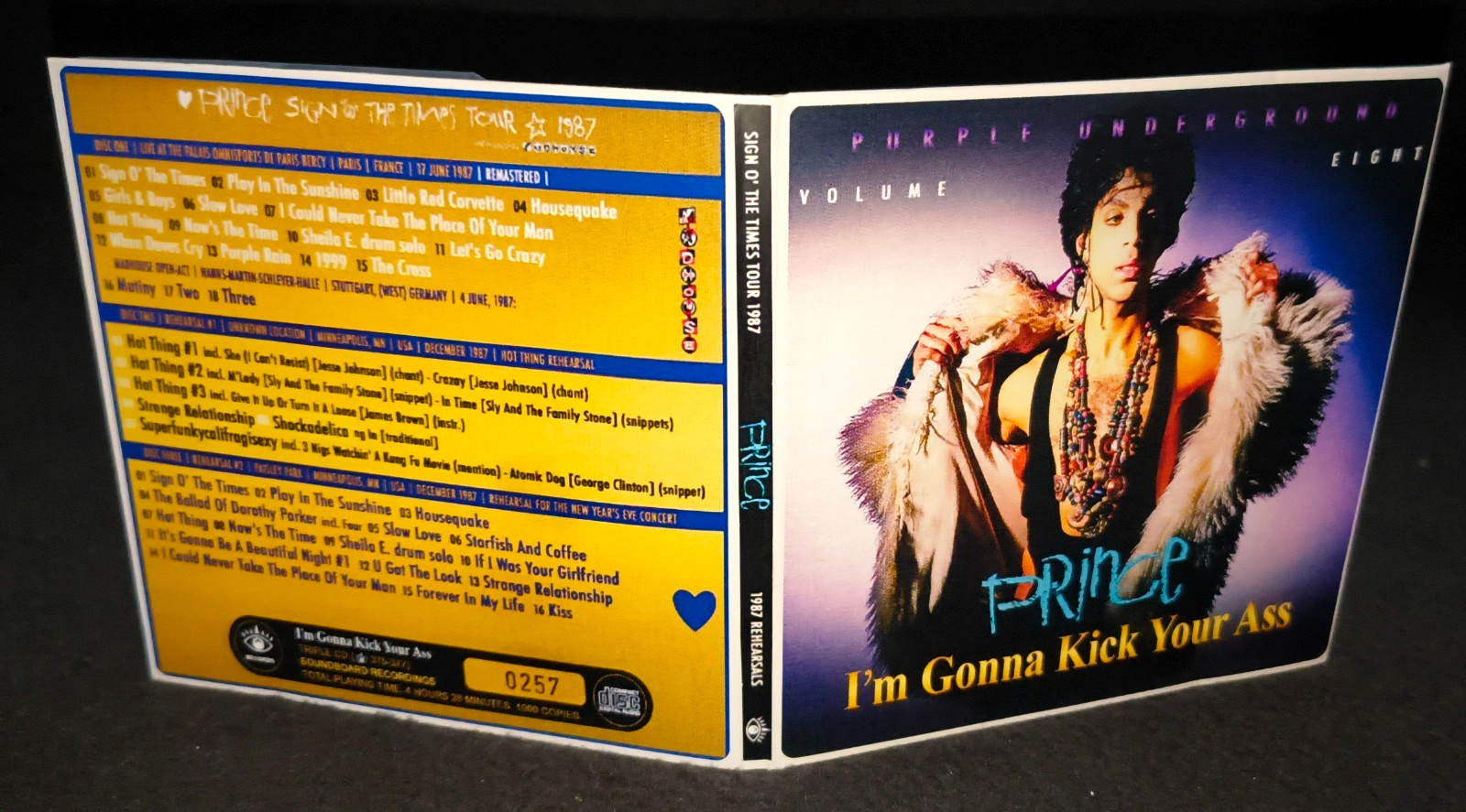 Prince Purple Underground 8 Live & Rehearsals 1987 Gate Fold 3CD Package NEW
