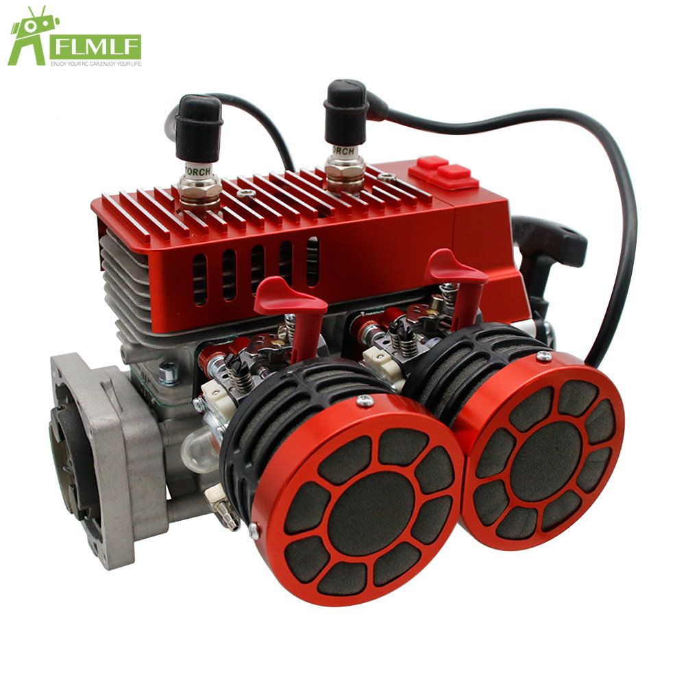 FLMLF CNC Metal 58CC Twin Cylinder Engine for 1/5 Rc Losi 5ive T ROVAN LT GoPed
