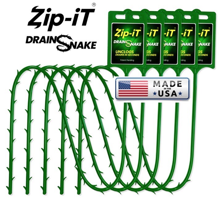 PLASTIC DRAIN STICK HAIR CLOG REMOVER, ZIP IT DRAIN CLEANER 5 PK, Drain Snake
