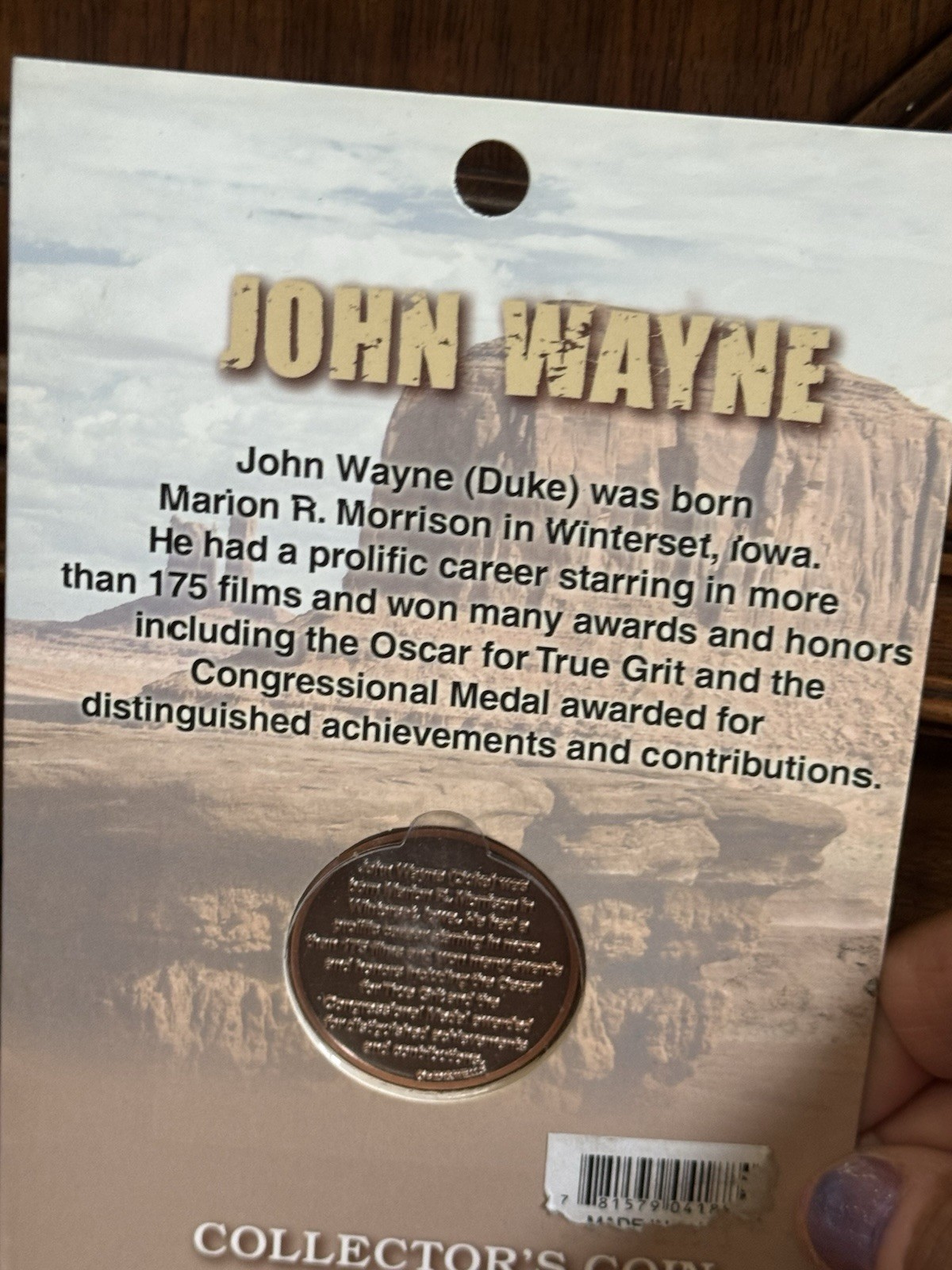 2015 John Wayne Collectors Coin