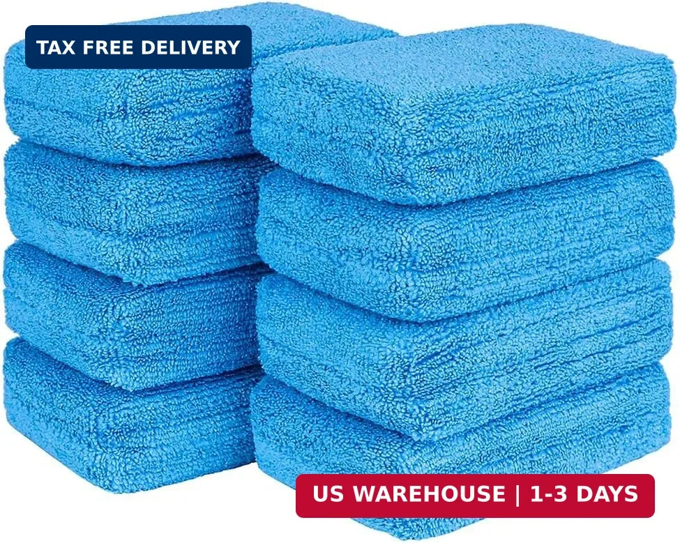 8 Pack Microfiber Applicator Pads Scratch-Free Car Wash Sponge for Cleaning Wax