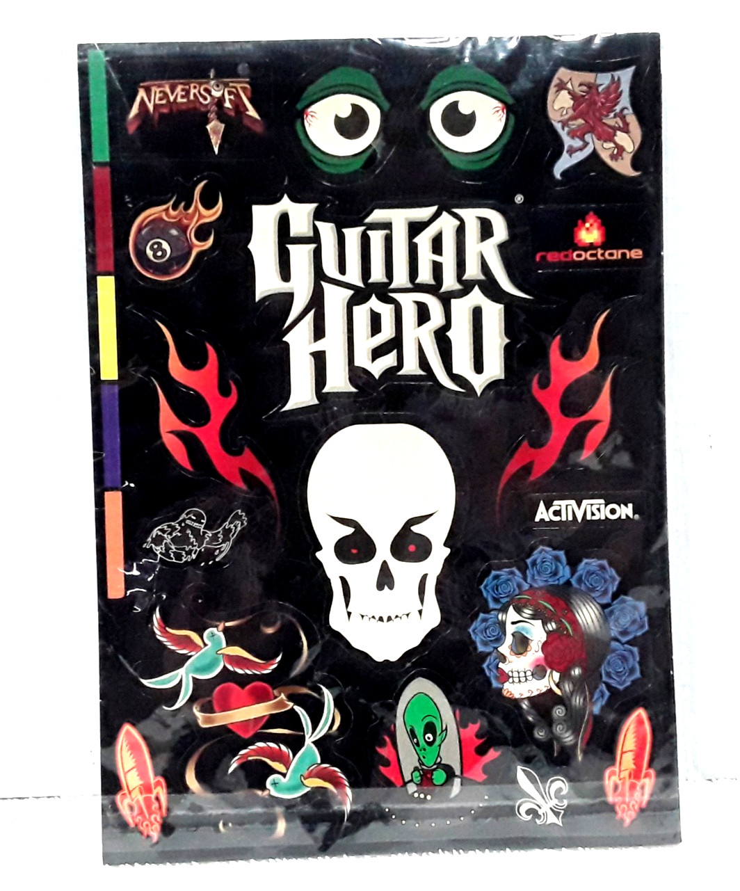 Guitar Hero Sticker Sheet w/ Instruction Manual Redoctane Activision NEW SEALED