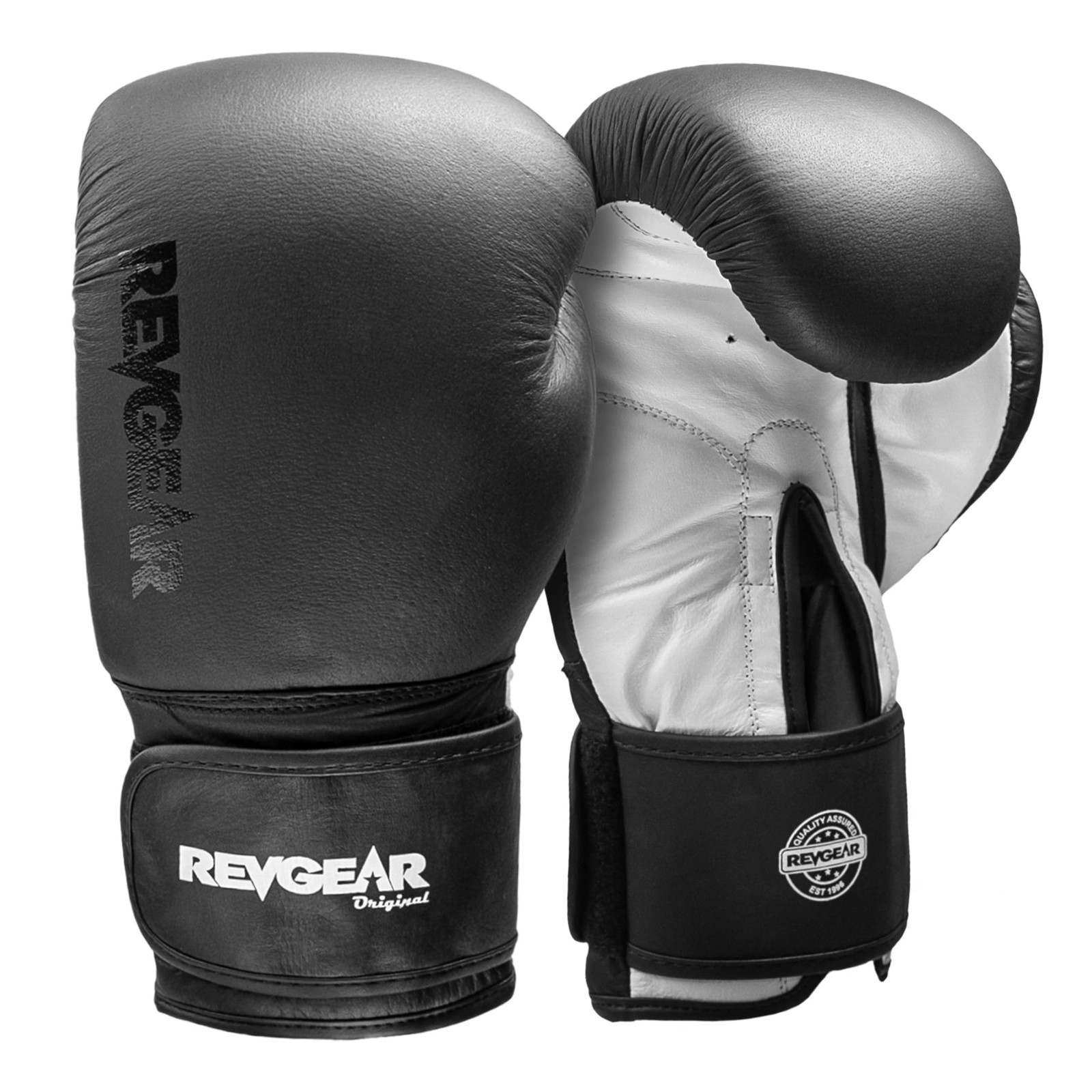 Revgear Pro Leather Training Glove (Black, 12-Ounce) 12-Ounce, Black