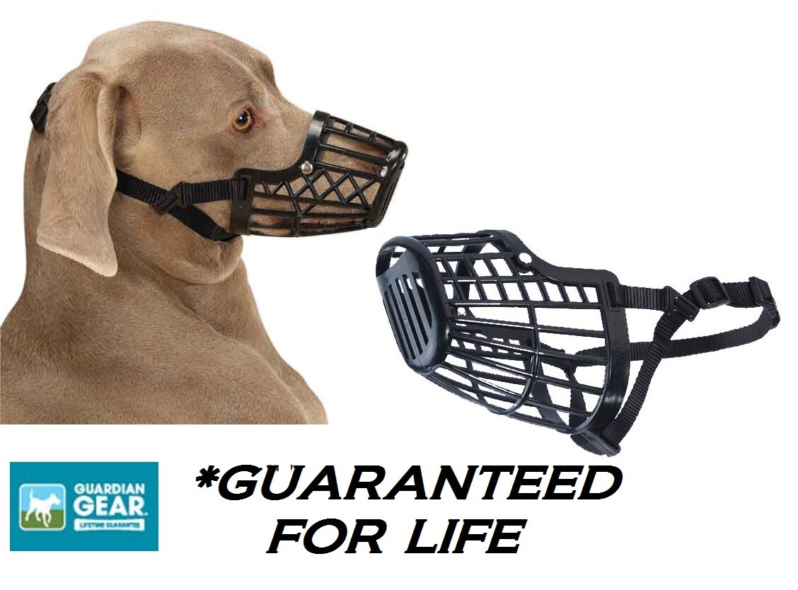 Guardian Gear XL DOG BASKET CAGE MUZZLE Quick Fit/Release Adjustable Safety BLK