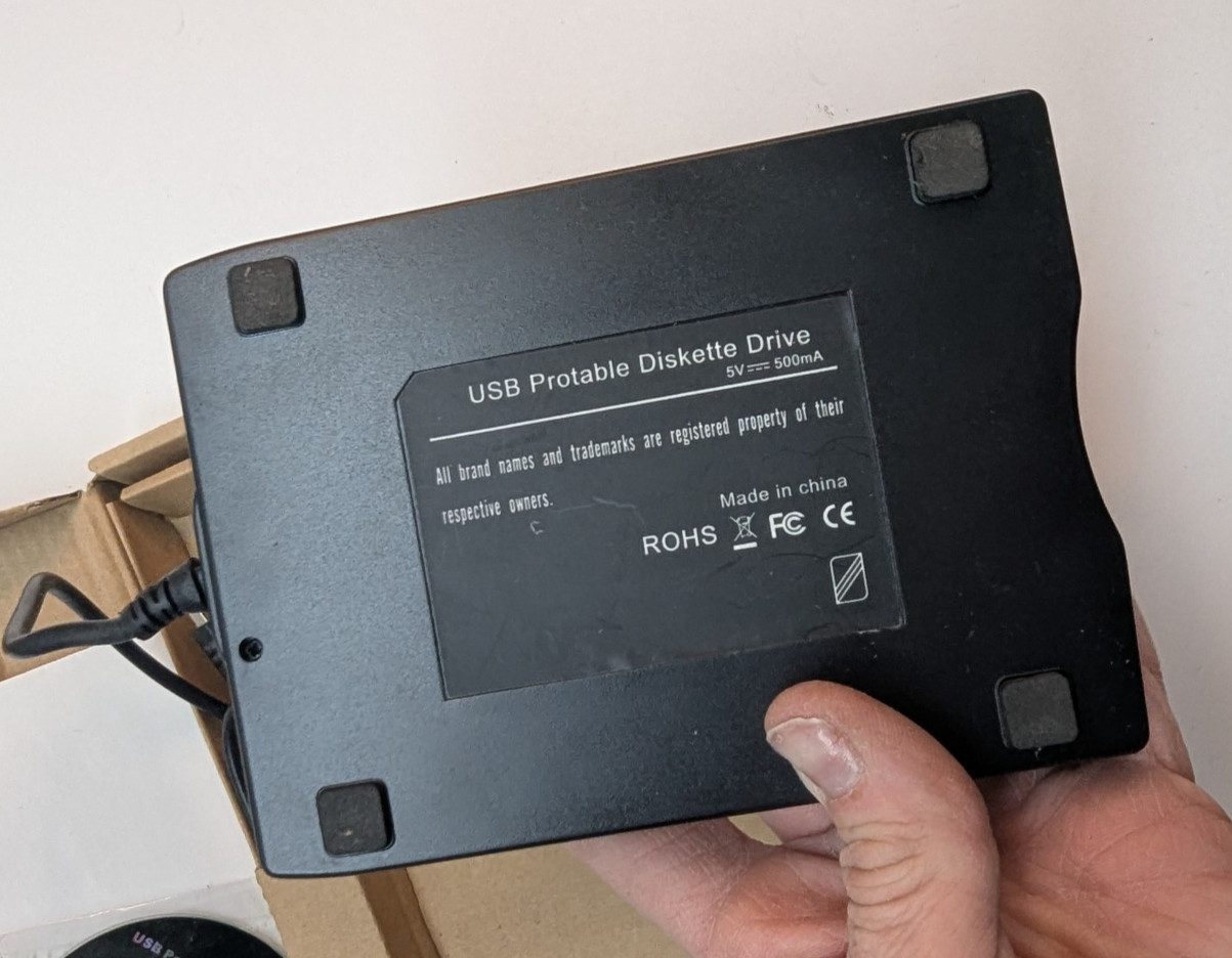 USB Portable Diskette Drive 5V 500mA with CD-ROM for Driver V2.0