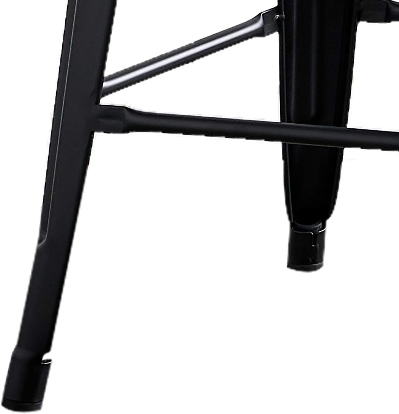 Rustic Black Metal Barstool Set of 2 - Lightweight, Sturdy, Easy Assembly