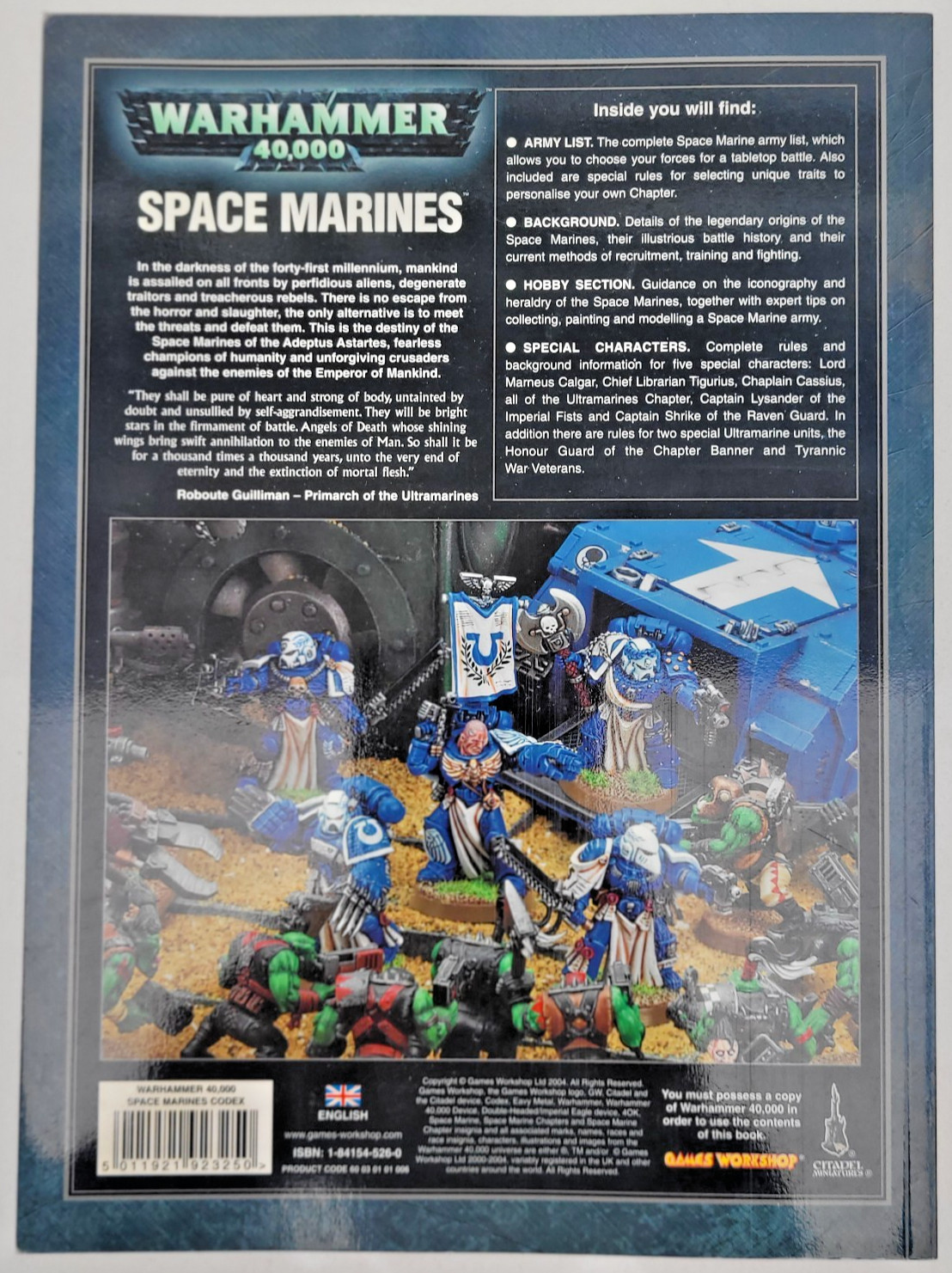 Space Marines Codex. Warhammer 40k 3rd Edition Soft Back. EX