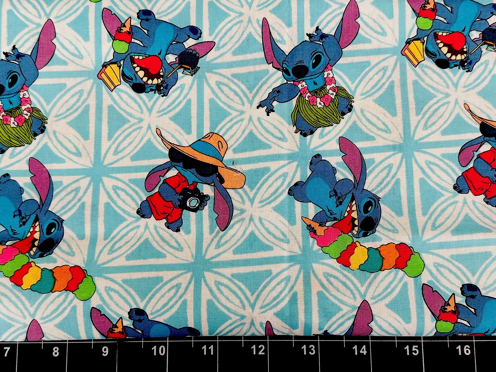 Tina SCRAP 9"x21" Stitch Toss Ice Cream Camera Party Hulu Disney Cotton Fabric