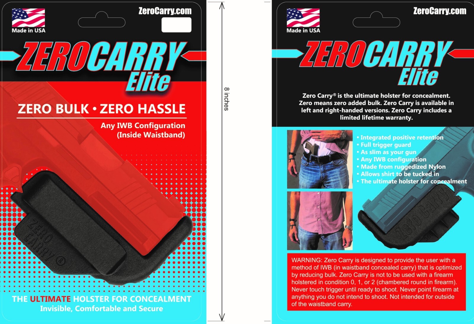 For PALMETTO DAGGER COMPACT. Zero Carry Elite IWB Holster for concealed carry