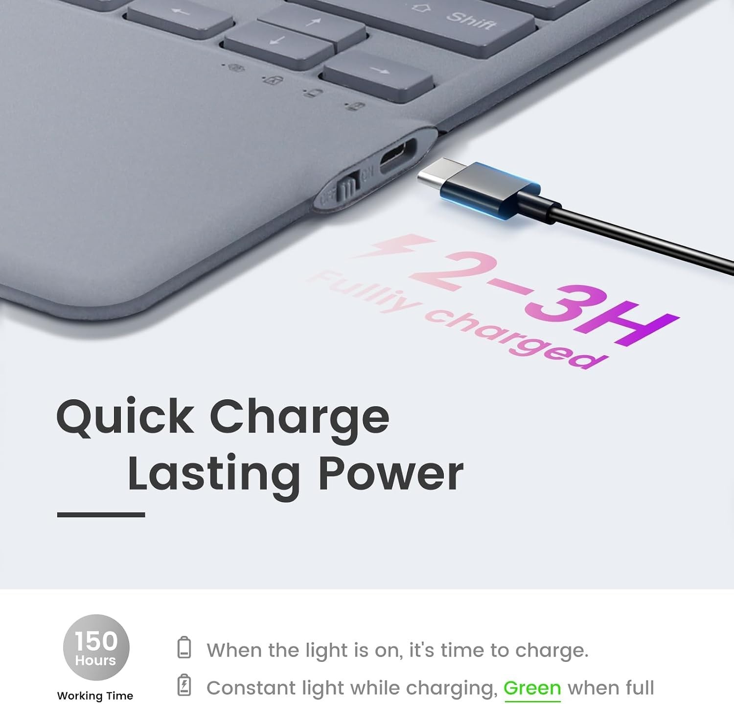 Surface Pro 8 Keyboard, 7 Color Backlight Wireless Keyboard for Microsoft Surfac