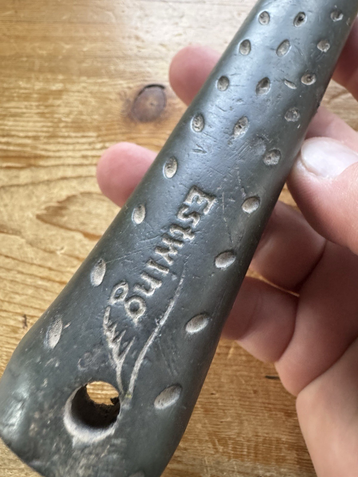 Vntg. Estwing Ball Peen Hammer Green Handle