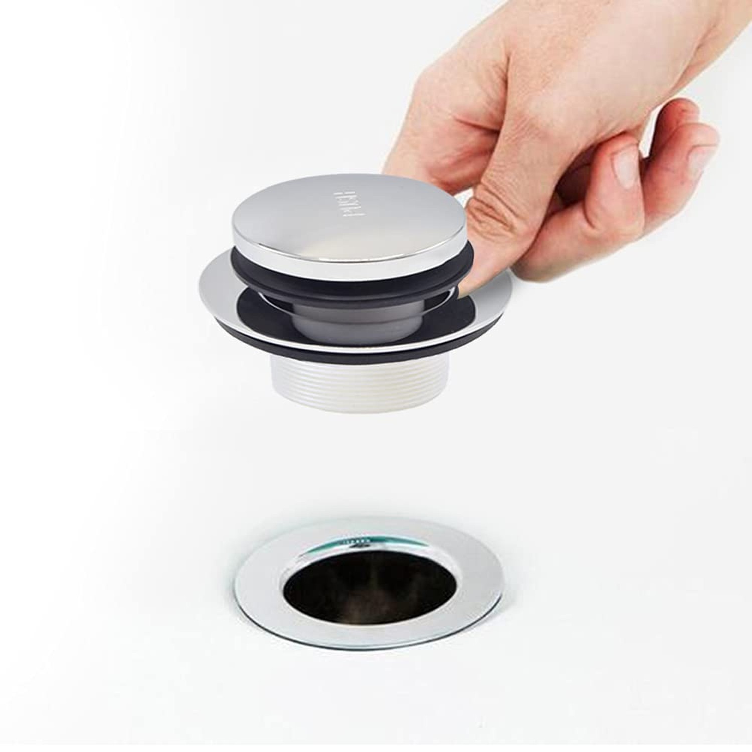 Tip-Toe Bath Drainer with Two-Hole Overflow Faceplate and Screws (Chrome)