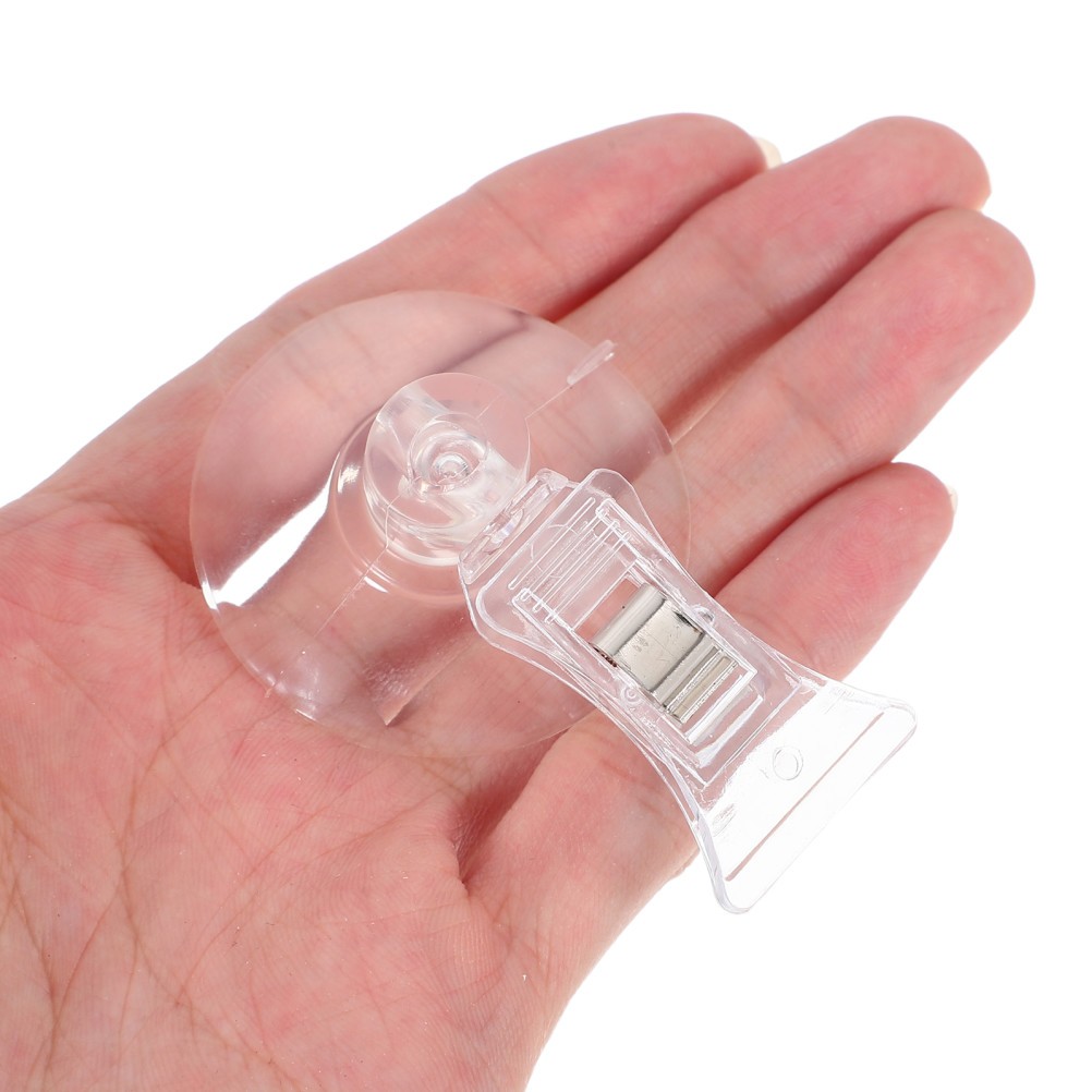 25Pcs Clear Plastic Display Sign Clips with Multi Purpose Suction Cup for Retail