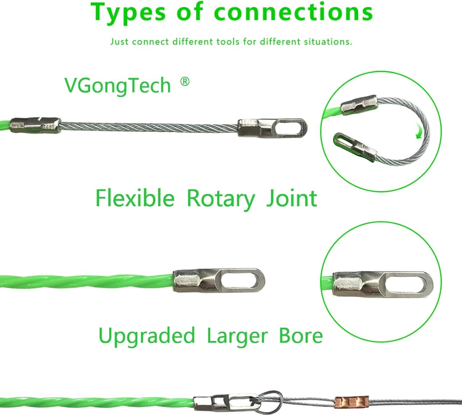 Compact 33ft Fish Tape Cable Puller - 4mm PET Wire Tool for Electricians & DIY