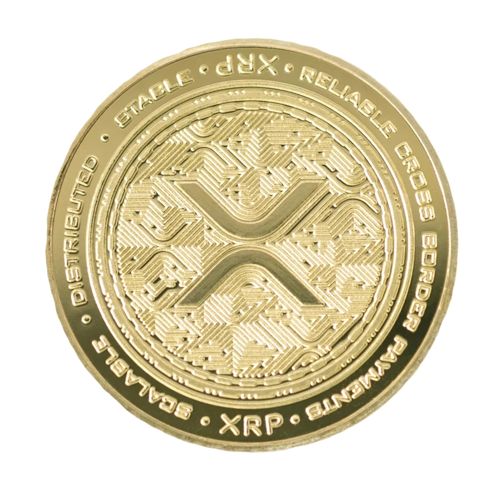 XRP Ripple Gold Plated Collector Coin – Crypto Blockchain Commemorative Medallio