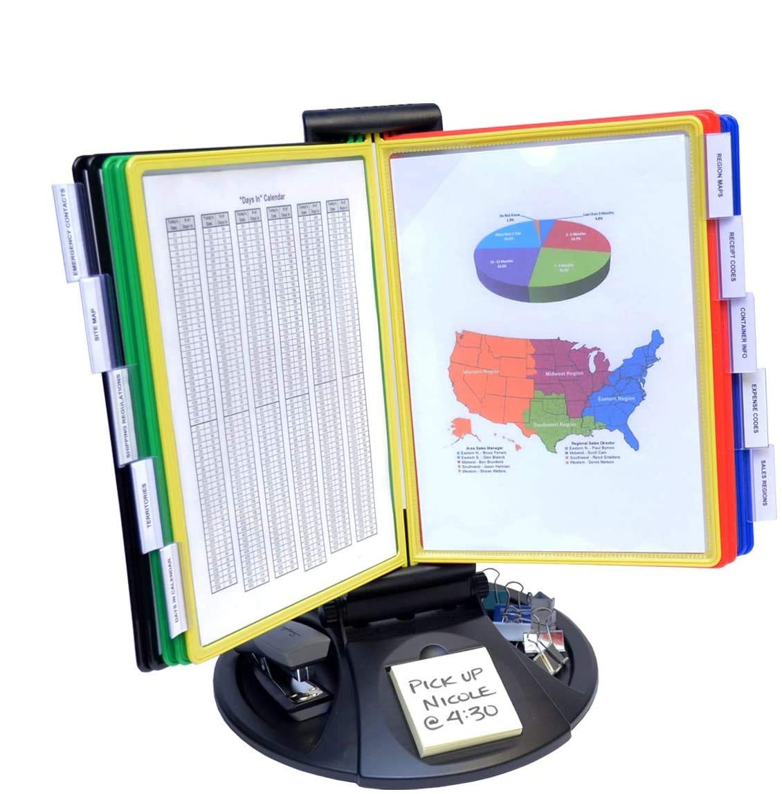 Ultimate Office Adjustaview 10-Pocket Desk Reference Organizer Supplies Storage