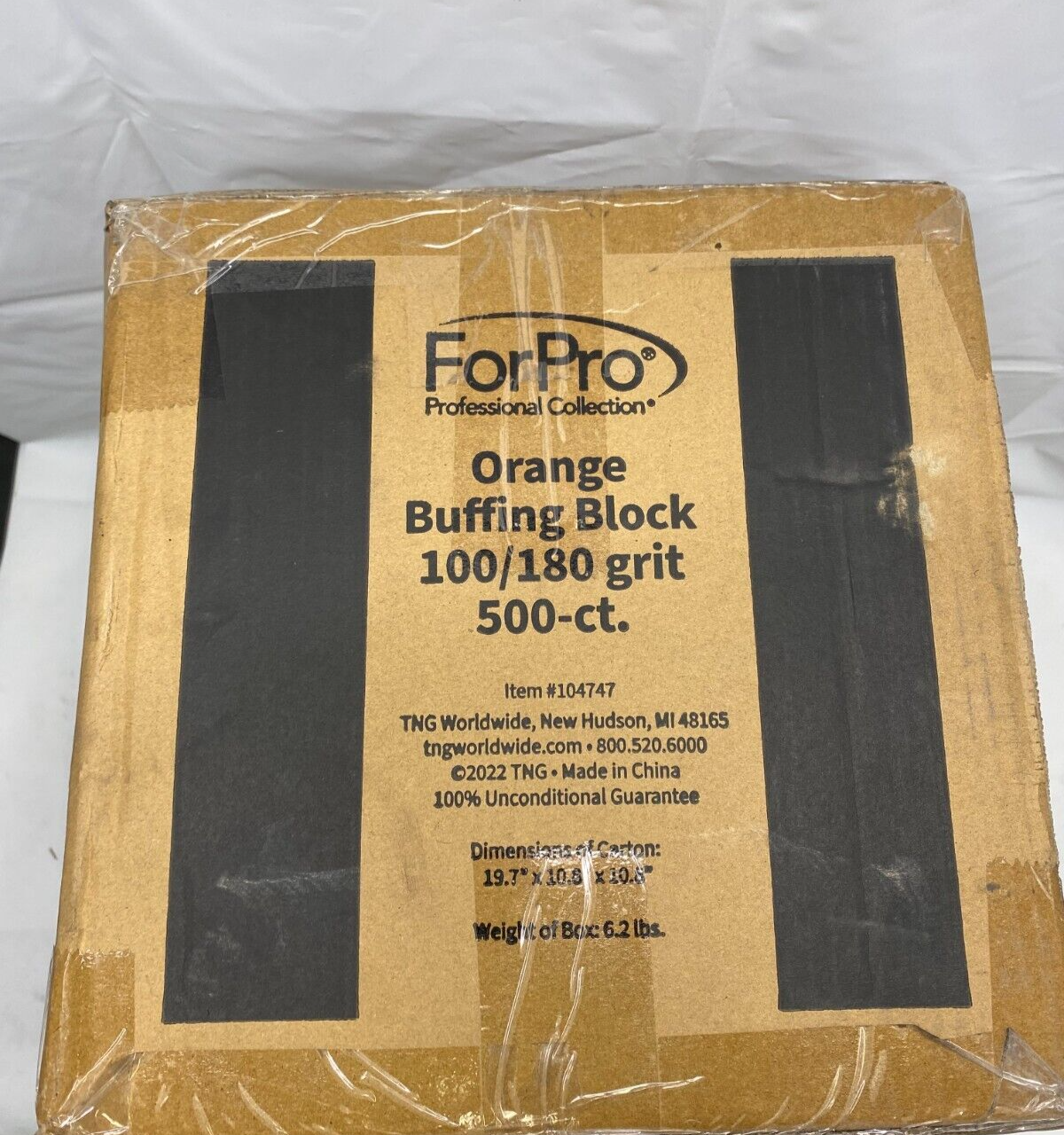 ForPro Orange Buffing Block - 100/180 Grit - 500 Count