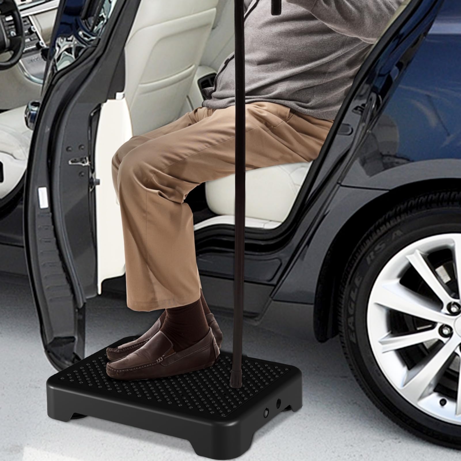 Mobility One Step Stool Heavy Duty Indoor/Outdoor Non-Slip Step Platform Assi...