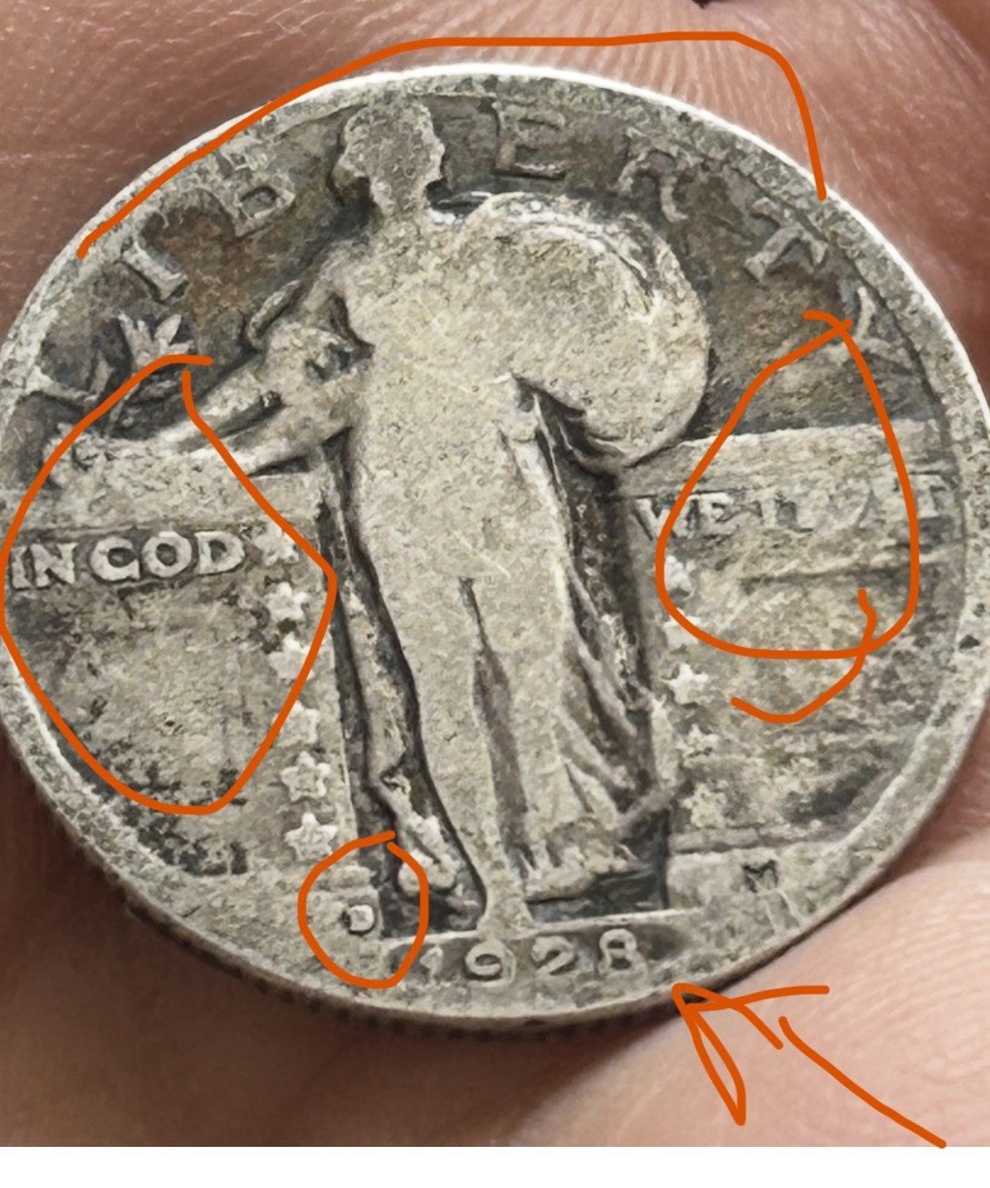 TWO of The 1928 Standing Liberty Quarter 90% Silver