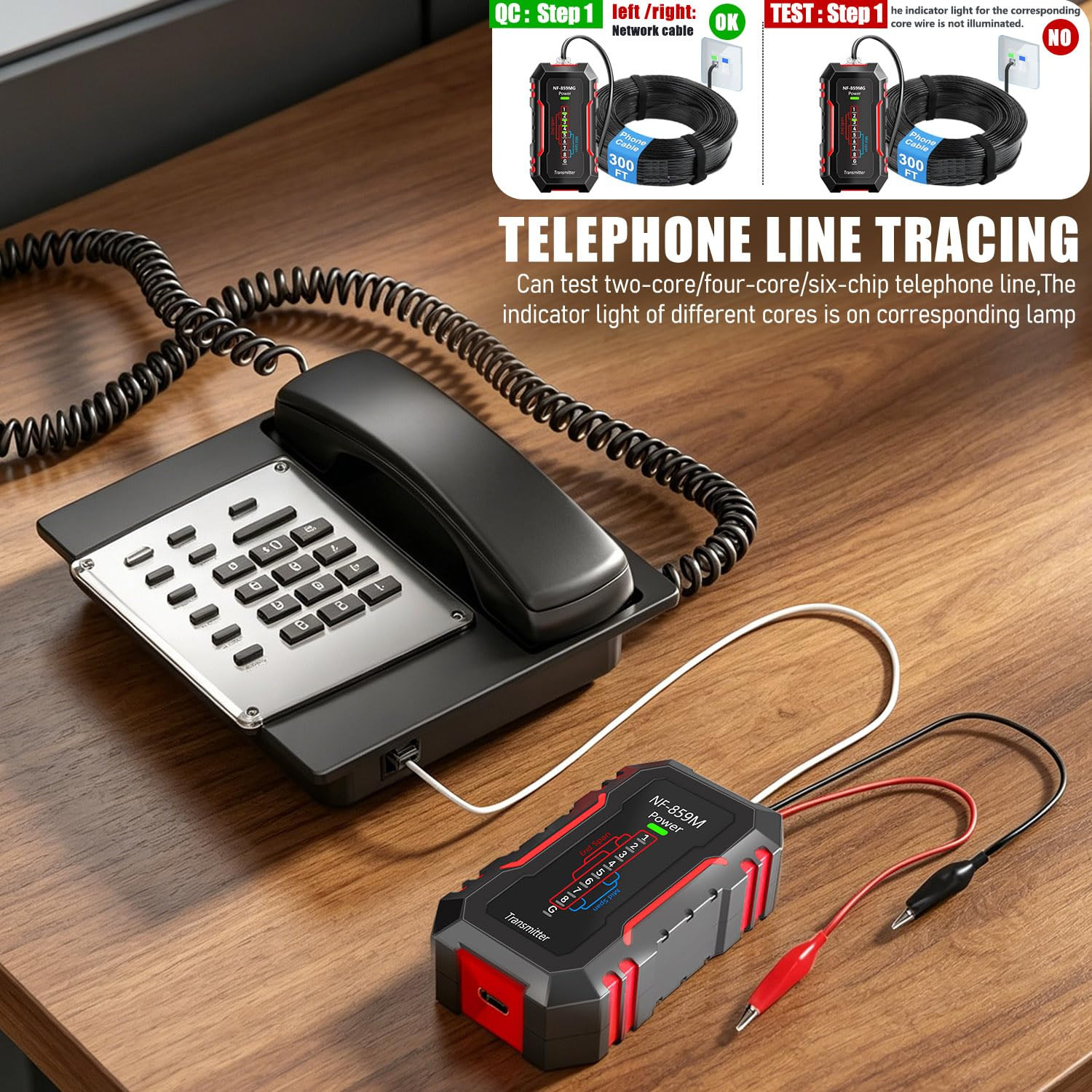 NF-802MG Network Cable Tester Ethernet Cable Tester with NCV and SCAN for PoE/Ca