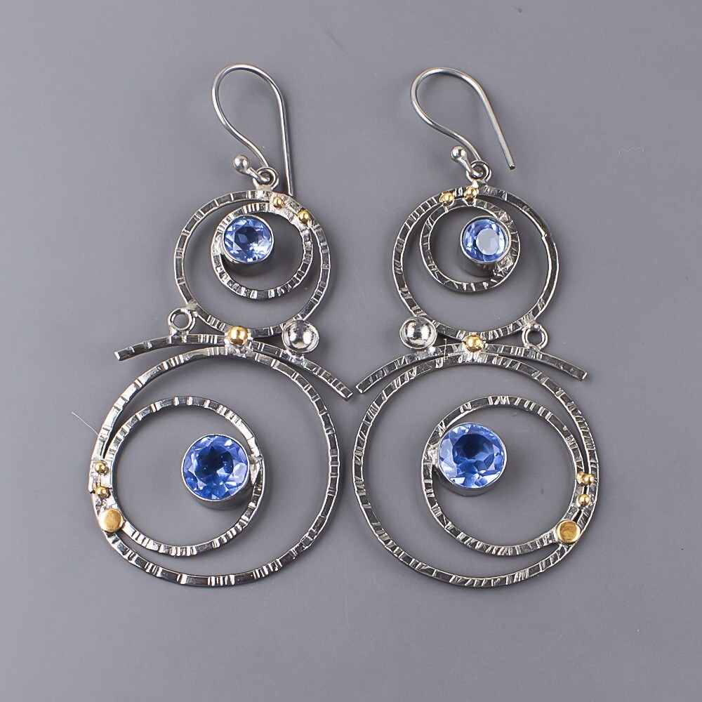 Natural Tanzanite Gemstone 925 Sterling Silver Drop/Dangle Earrings For Women