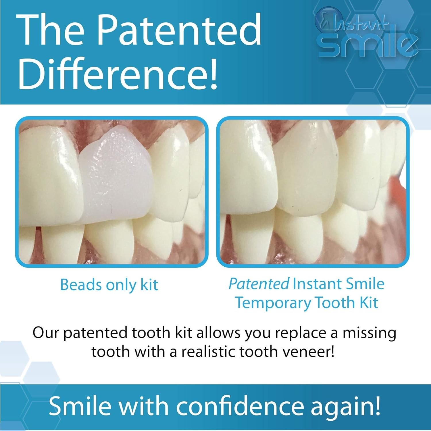 Temporary Tooth Replacement Kit 4 Shades Patented