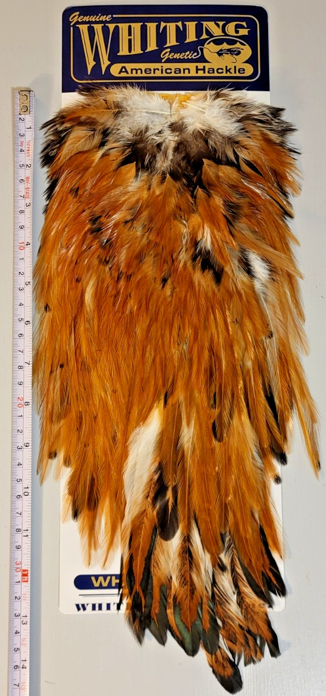 Whiting American Rooster Saddle, Medium Ginger, Fly Tying