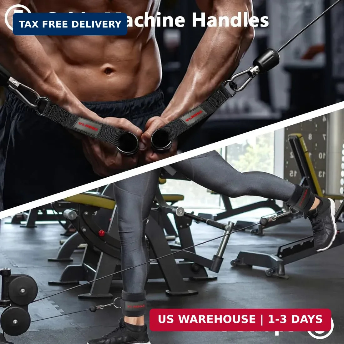 Cable Attachments for Gym,Cable Machine Accessories for Home Gym, Triceps Pull D