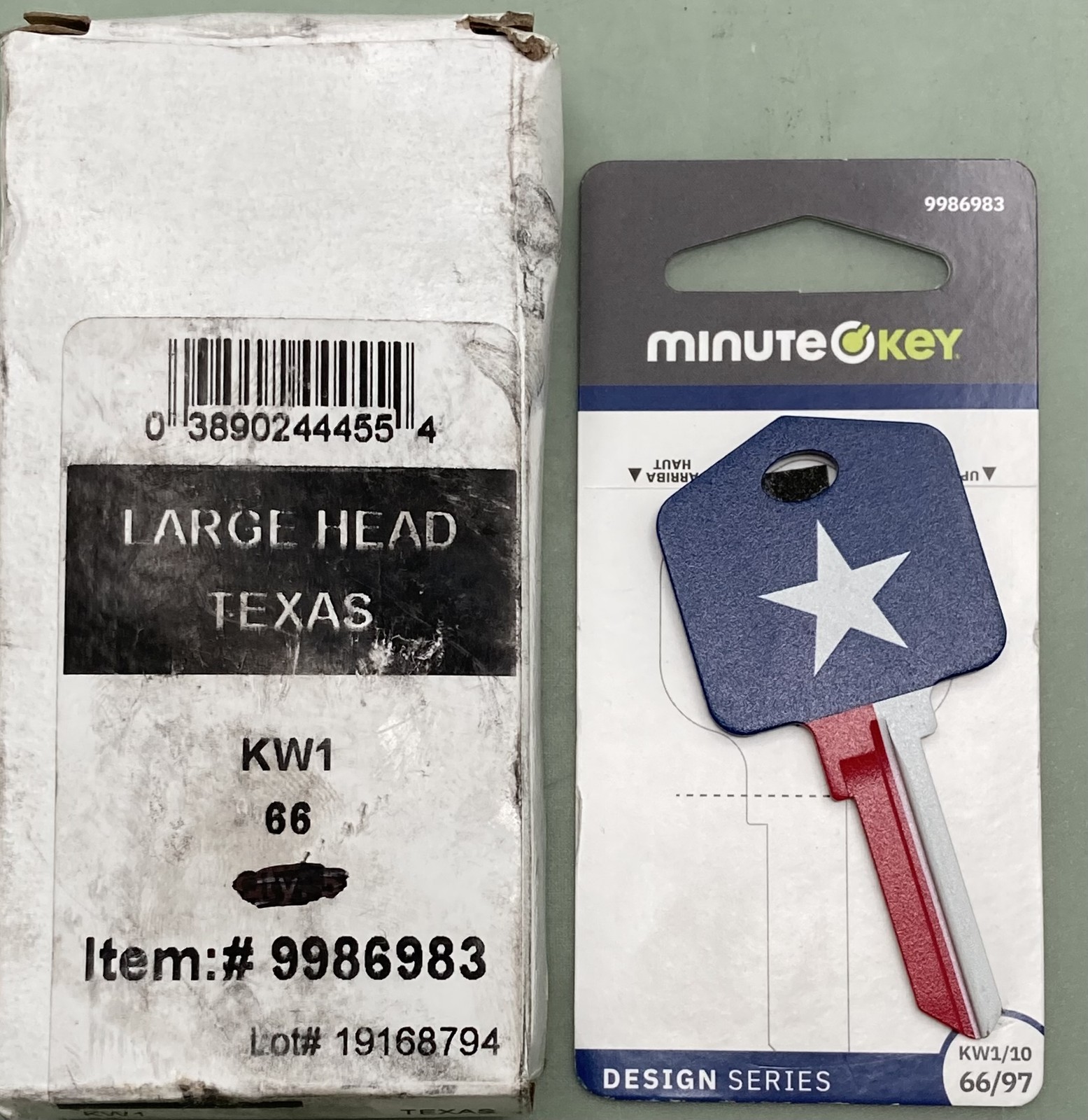 New Genuine Minute Key 9986983 Red, White, Blue #66 KW1 Brass House/Entry Key Bl
