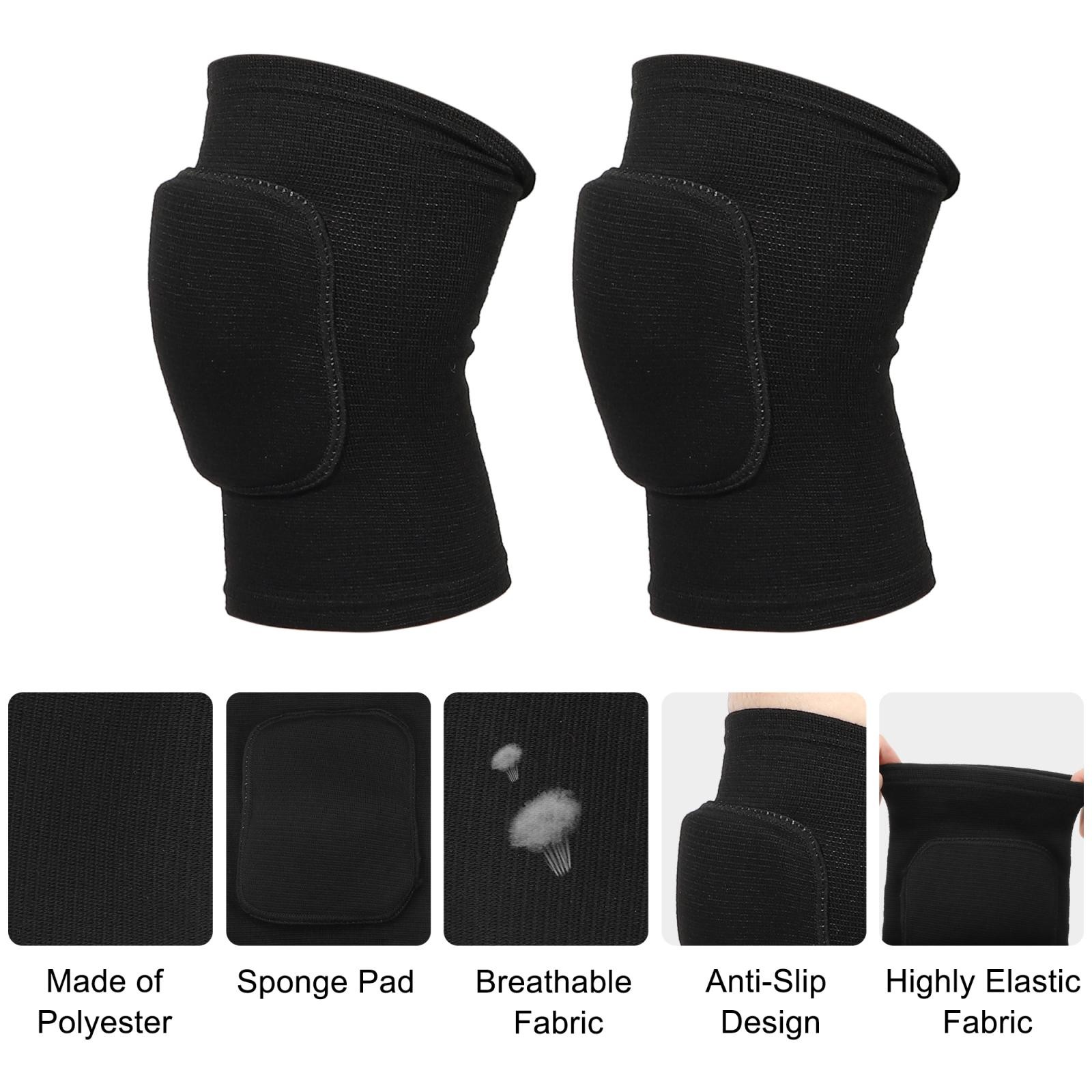 1 Pair Black Knee Brace Sponge Protection Size M