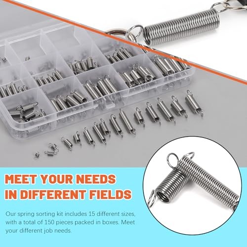 TansticPcs 15 Sizes Extension Spring Assortment Kit Extension Spring 150