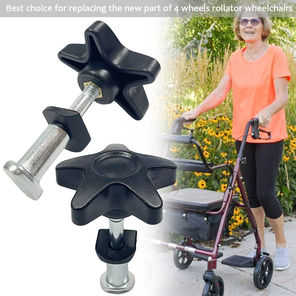 Rollator Walker Replacement Knobs - Arm Height Adjustment Knobs for 3 or 4