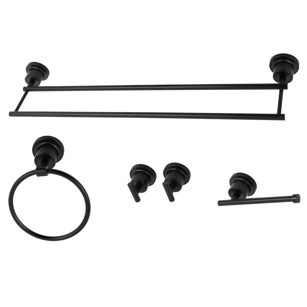 Kingston Brass BAH8213478 Concord 5 Piece Bathroom Package - Black