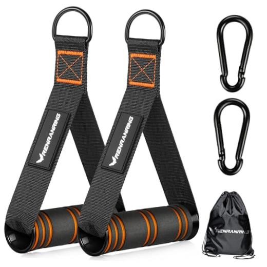 Gym Exercise Handles, Replacement Handle Attachments for Cable 1 Black-Orange