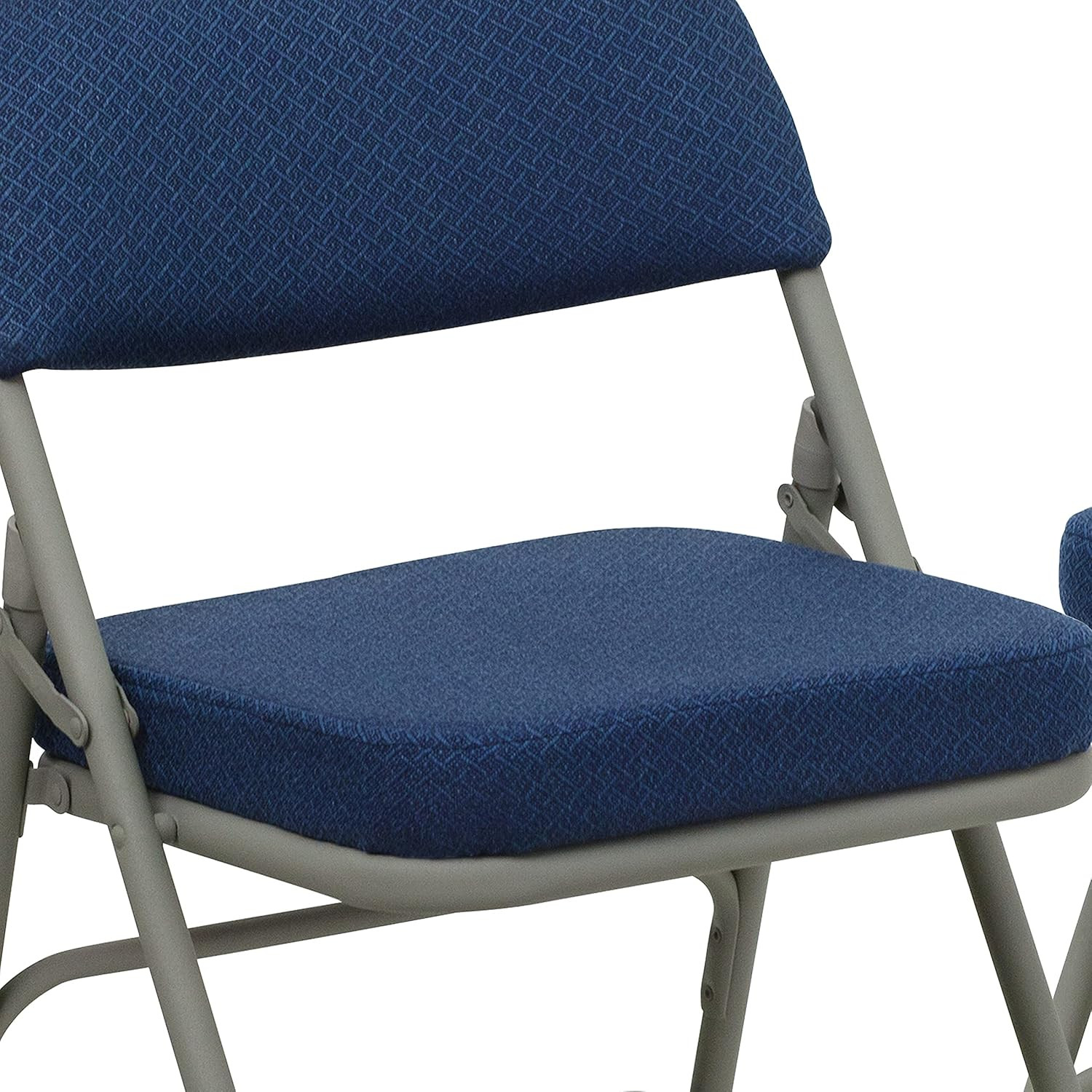 Hercules Series Metal Folding Chairs with Cushioned Seat, Fabric Upholstered Eve