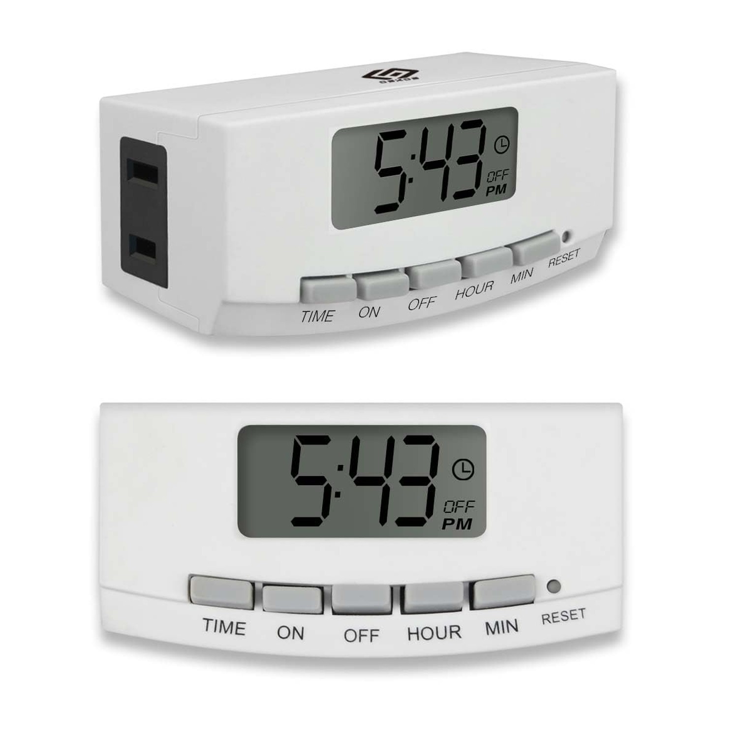 OSKOS 2-Pack Indoor 24-Hour Programmable Indoor Digital Timer with Polarized ...
