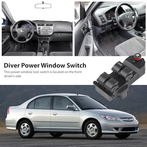 35750-S9A-307 Driver Side Power Window Switch Compatible with 2001-2006 Honda