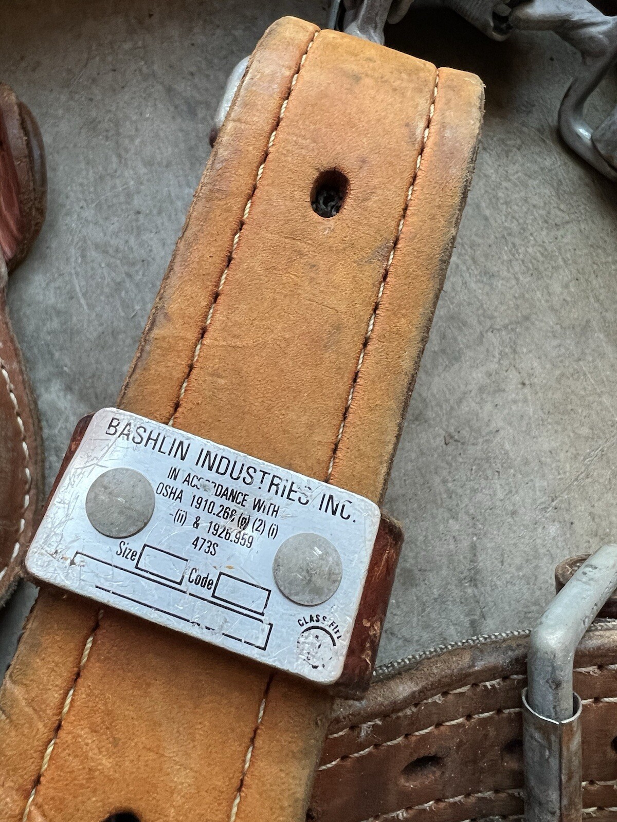 Bashlin Industries Co Lineman Utility Pole Tree Climbing Belt D29 Vintage